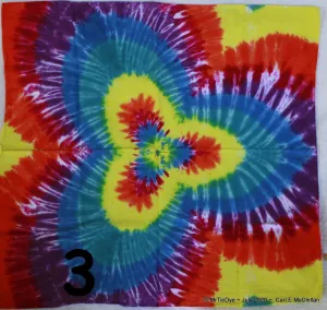 Tie-Dye Bandana with 3 petal Star Flower   ~  #3