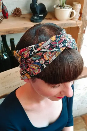 Turban Headband - citrus paisley liberty print