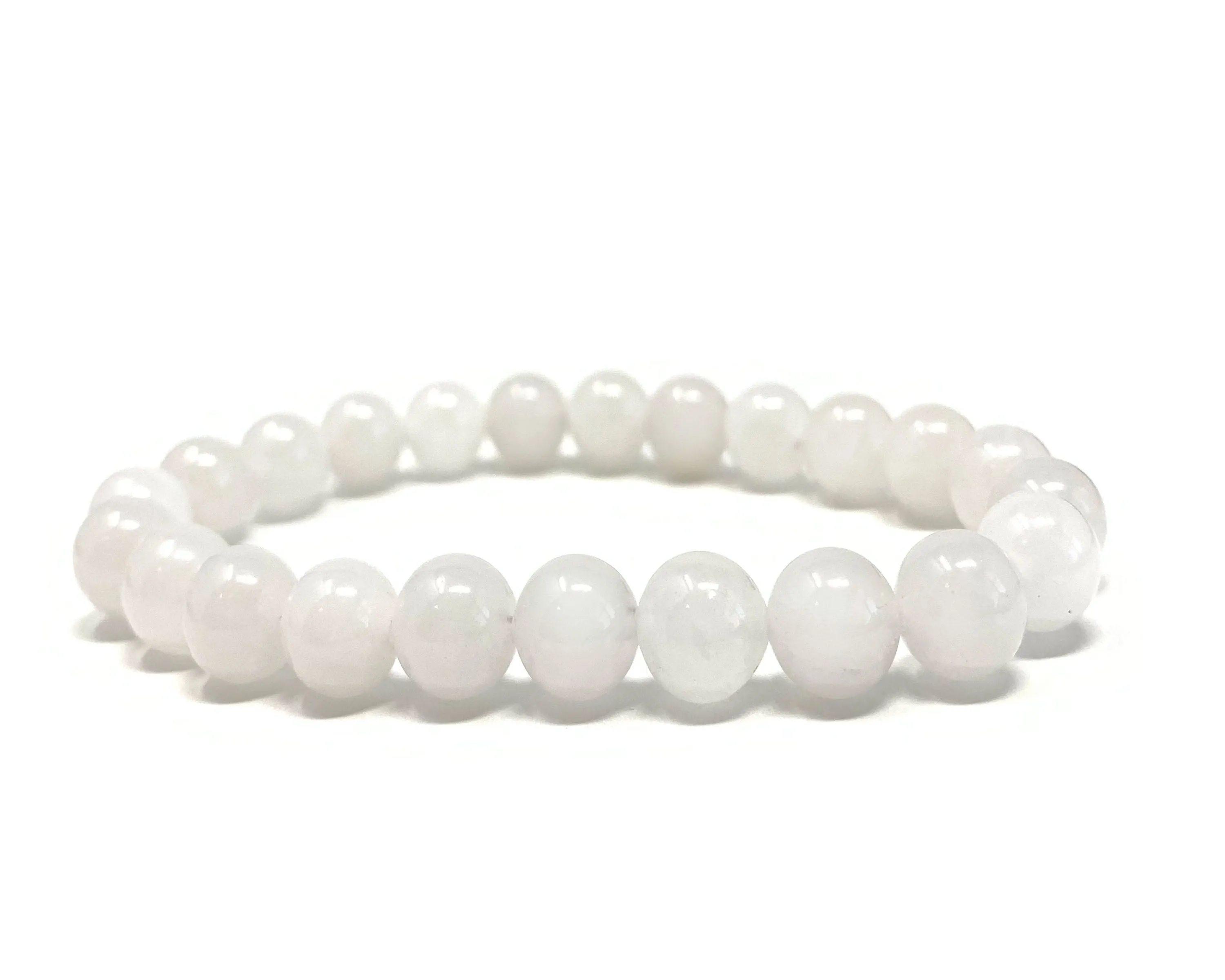 White Jade Beaded Crystal Bracelet